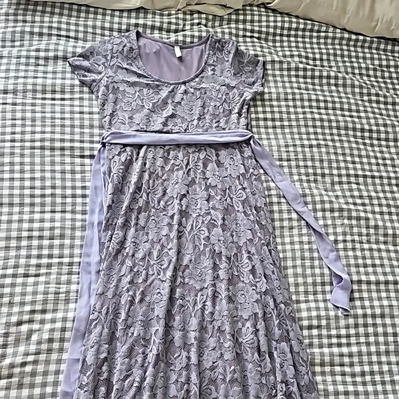 Pinkblush Lace Maxi Empire Waist Sleeved Dress - Picture 8 of 12